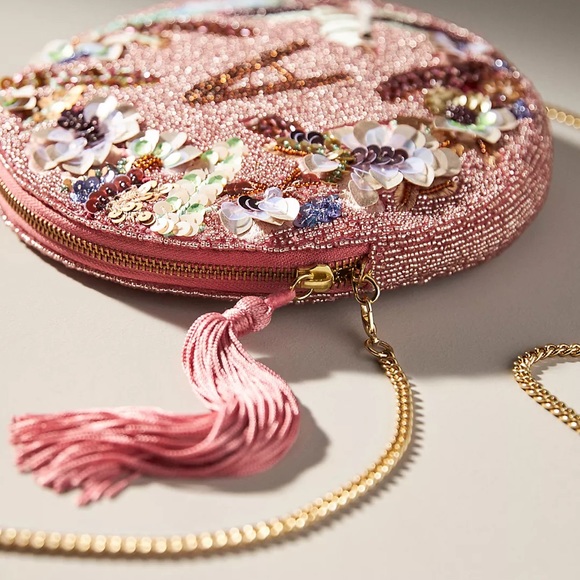 Anthropologie Holiday Monogram Embellished Pouch - Picture 2 of 9